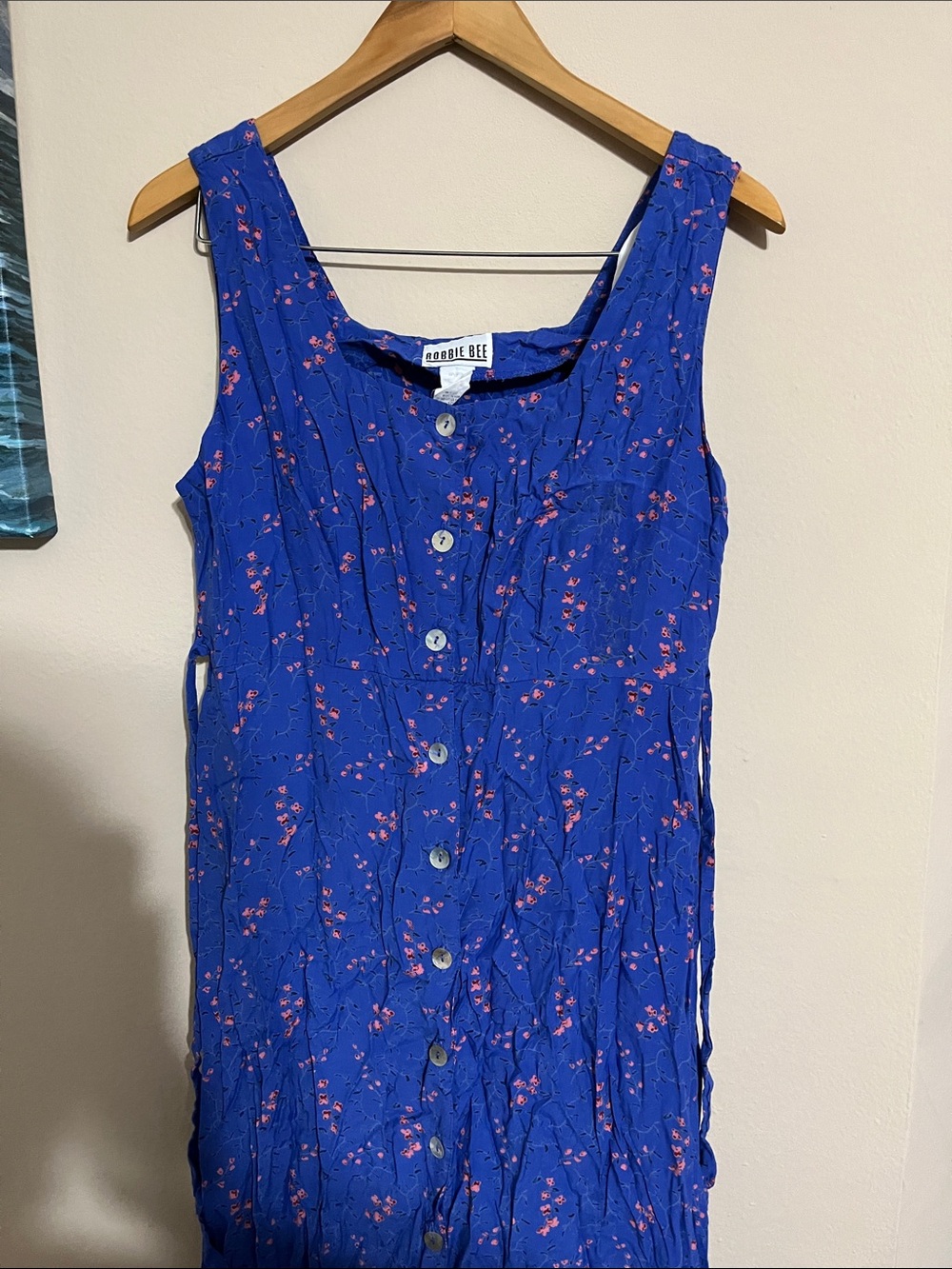 Blue Floral Button-Down Dress ROBBIE BEE